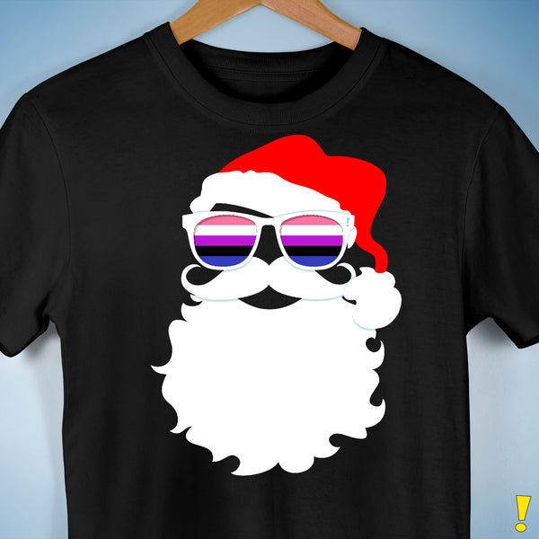 Santa’s Genderfluid Pride Flag Shades Premium Unisex T-Shirt - Black